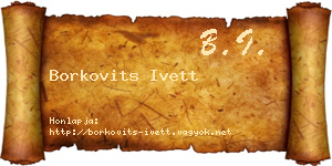 Borkovits Ivett névjegykártya